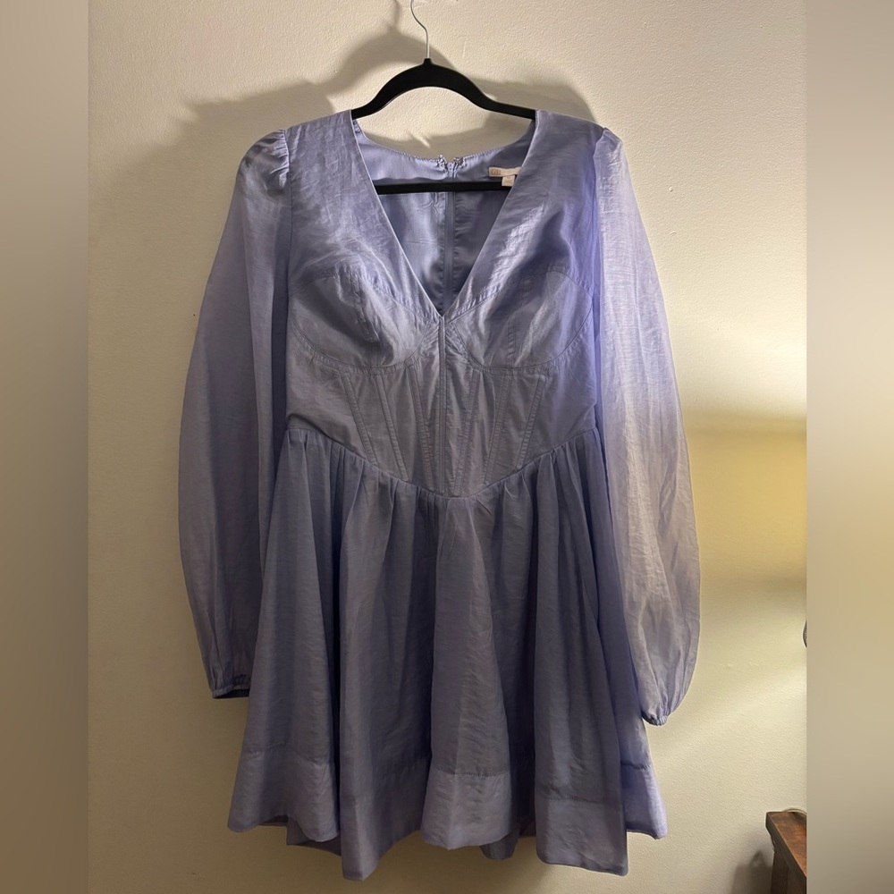 GB Elegant Lavender Long Sleeve Dress